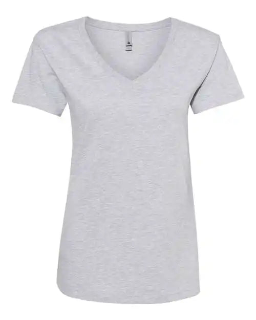 Next Level 3940 Womens Fine Jersey Relaxed v T-shirt - Heather Grey