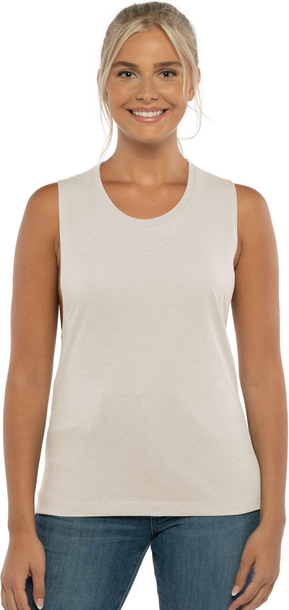 Next Level 5013 Women’s Festival Muscle Tank - Silver - Ladies Xs