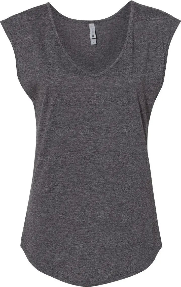 Next Level 5040 Women’s Festival Sleeveless Deep V-neck T-shirt - Charcoal - Ladies Xs
