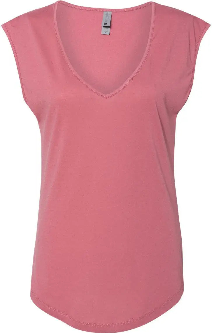 Next Level 5040 Women’s Festival Sleeveless Deep V-neck T-shirt - Smoked Paprika - Ladies Xs