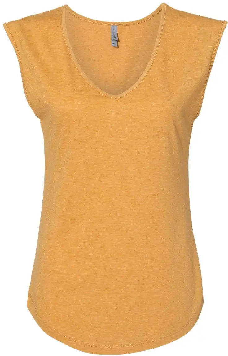 Next Level 5040 Women’s Festival Sleeveless Deep V-neck T-shirt - Antique Gold - Ladies Xs