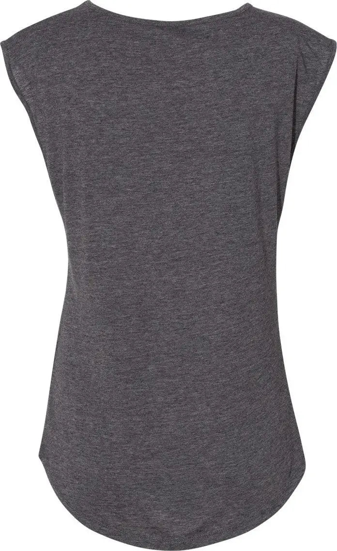 Next Level 5040 Women’s Festival Sleeveless Deep V-neck T-shirt - Charcoal - Ladies Xs