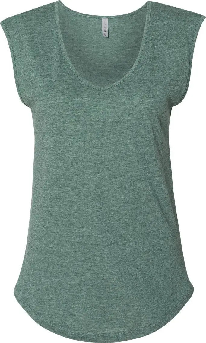 Next Level 5040 Women’s Festival Sleeveless Deep V-neck T-shirt - Royal Pine - Ladies Xs