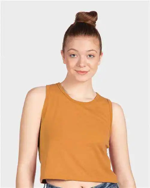Next Level 5083 Women’s Festival Crop Tank - Antique Gold