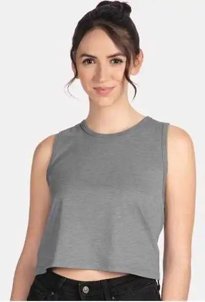Next Level 5083 Women’s Festival Crop Tank Heather Gray