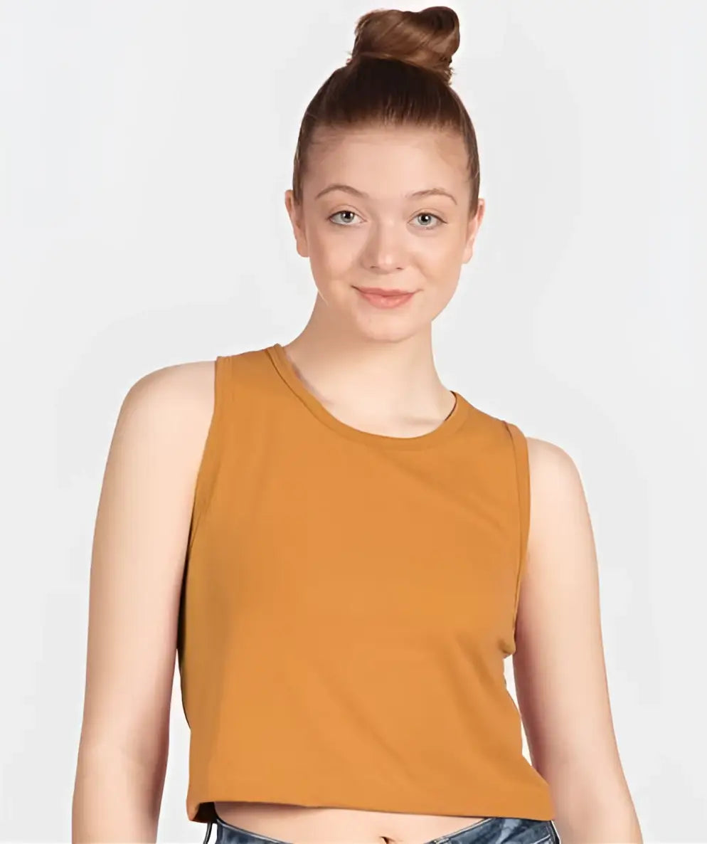 Next Level 5083 Women’s Festival Cropped Tank - Antique Gold
