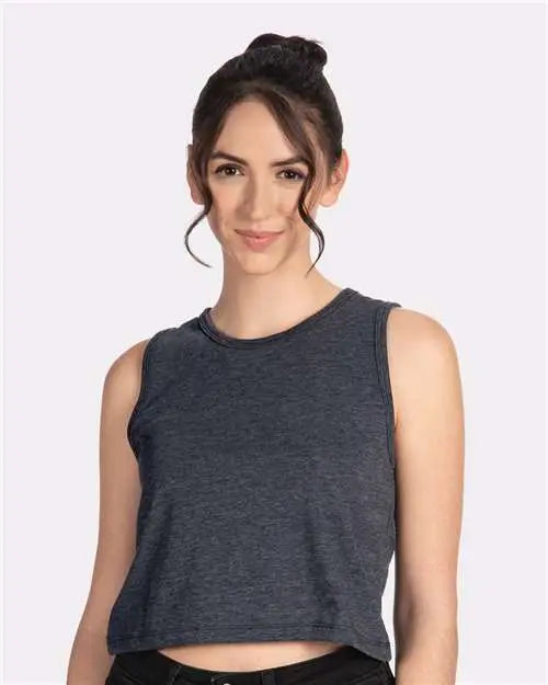 Next Level 5083 Women’s Festival Cropped Tank - Charcoal