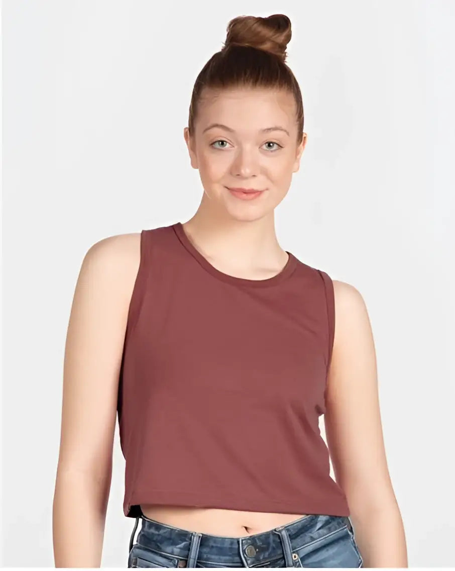 Next Level 5083 Women’s Festival Cropped Tank - Smoked Paprika