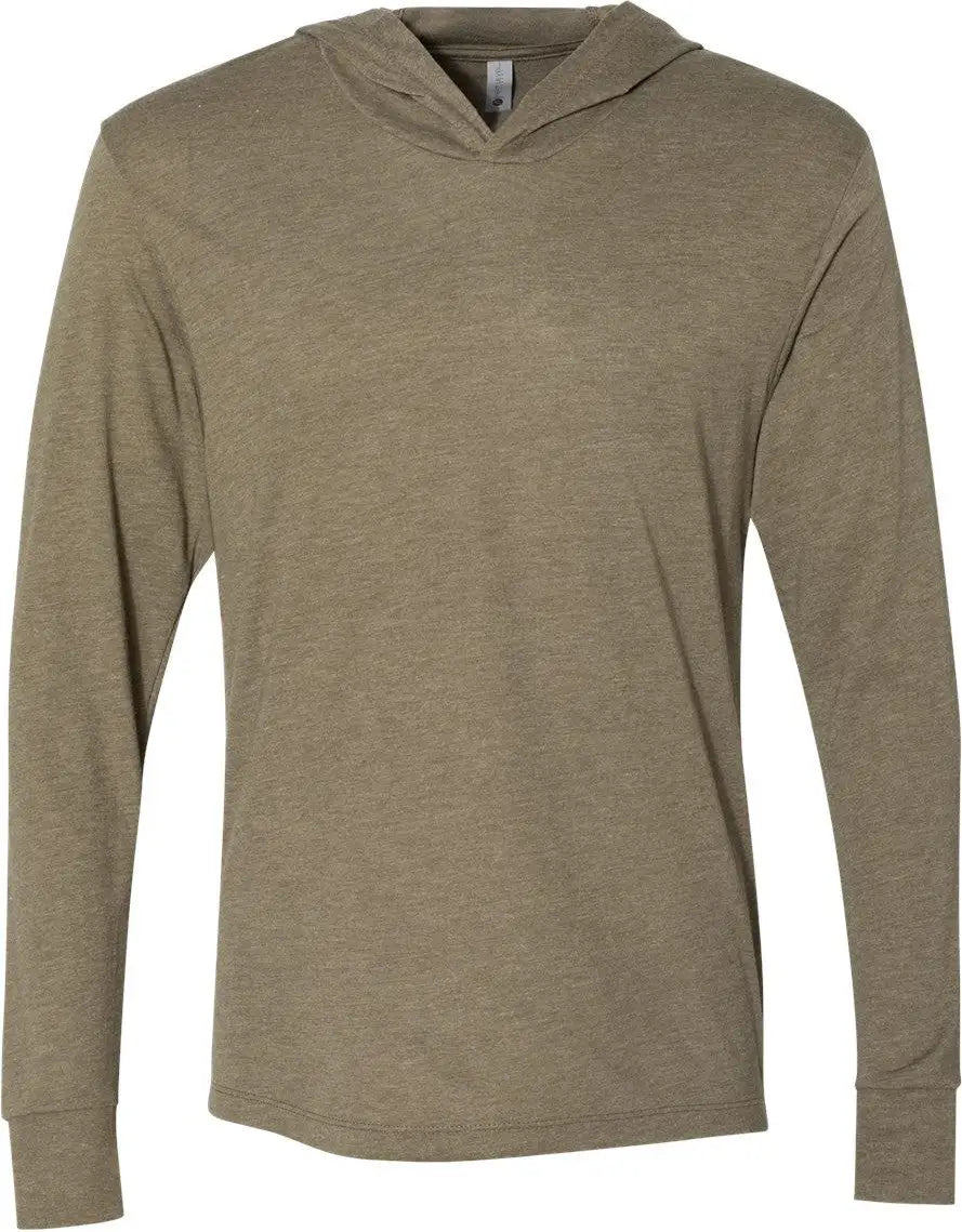 Next Level 6021 Triblend Hooded Long Sleeve Pullover - Military Green - Adult Xs