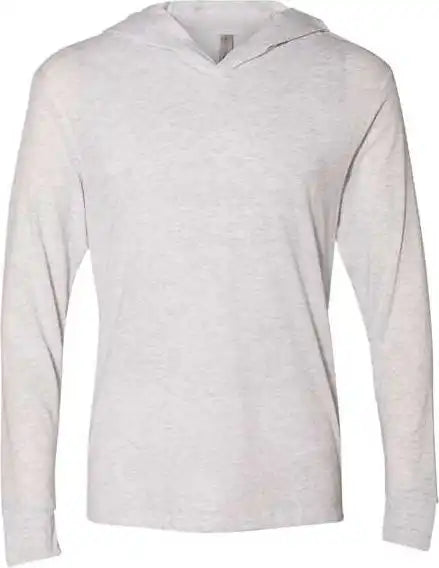 Next Level 6021 Unisex Triblend Hooded Long Sleeve Pullover - Heather White