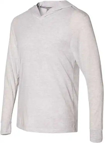 Next Level 6021 Unisex Triblend Hooded Long Sleeve Pullover - Heather White