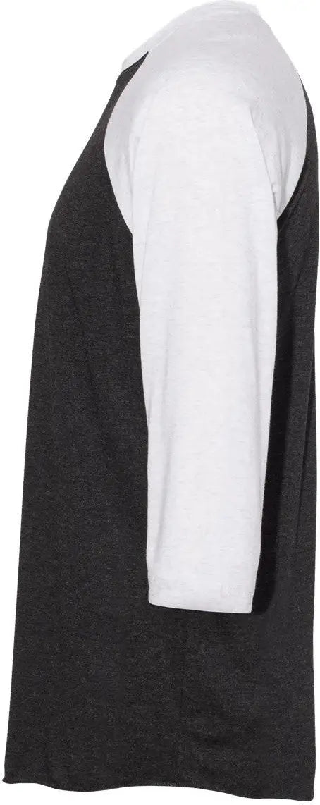 Next Level 6051 Tri-blend 3/4 Raglan T-shirt - Heather White - Vintage Black
