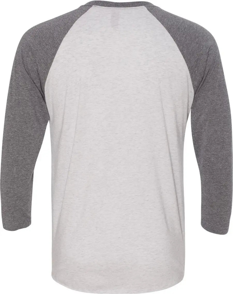 Next Level 6051 Tri-blend 3/4 Raglan T-shirt - Premium Heather - White