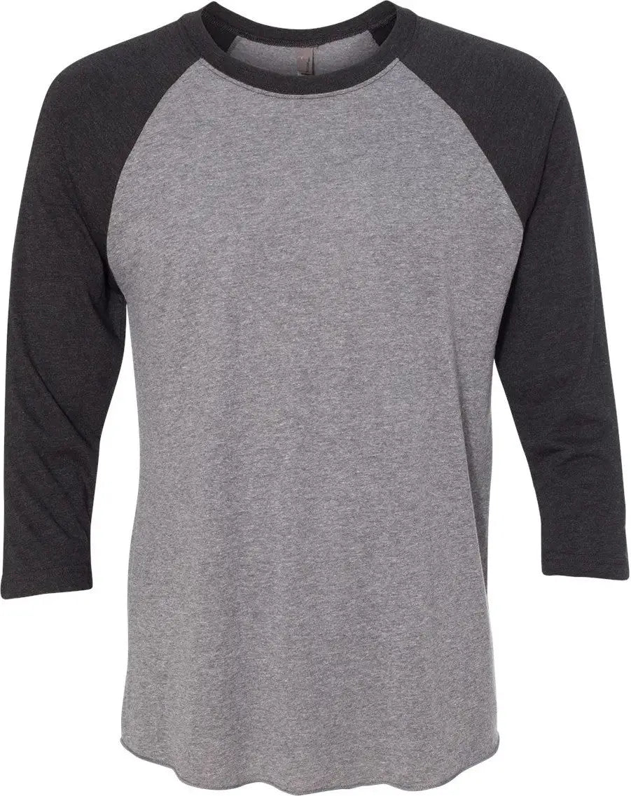 Next Level 6051 Tri-blend 3/4 Raglan T-shirt - Vintage Black - Premium Heather