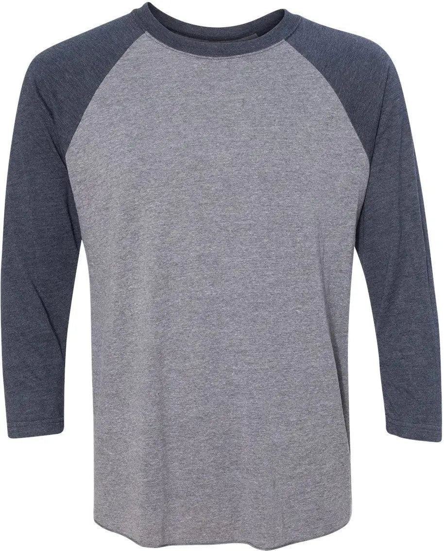 Next Level 6051 Tri-blend 3/4 Raglan T-shirt - Vintage Navy - Premium Heather