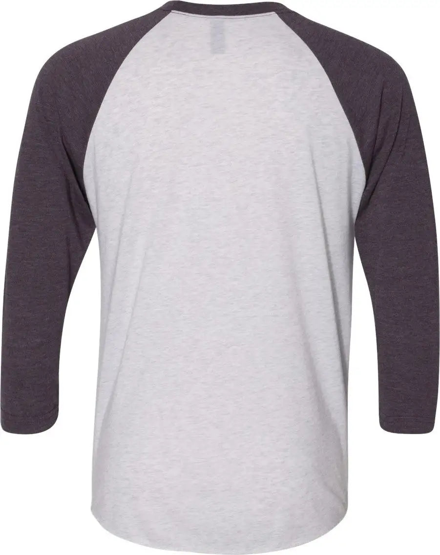 Next Level 6051 Tri-blend 3/4 Raglan T-shirt - Vintage Purple - Heather White