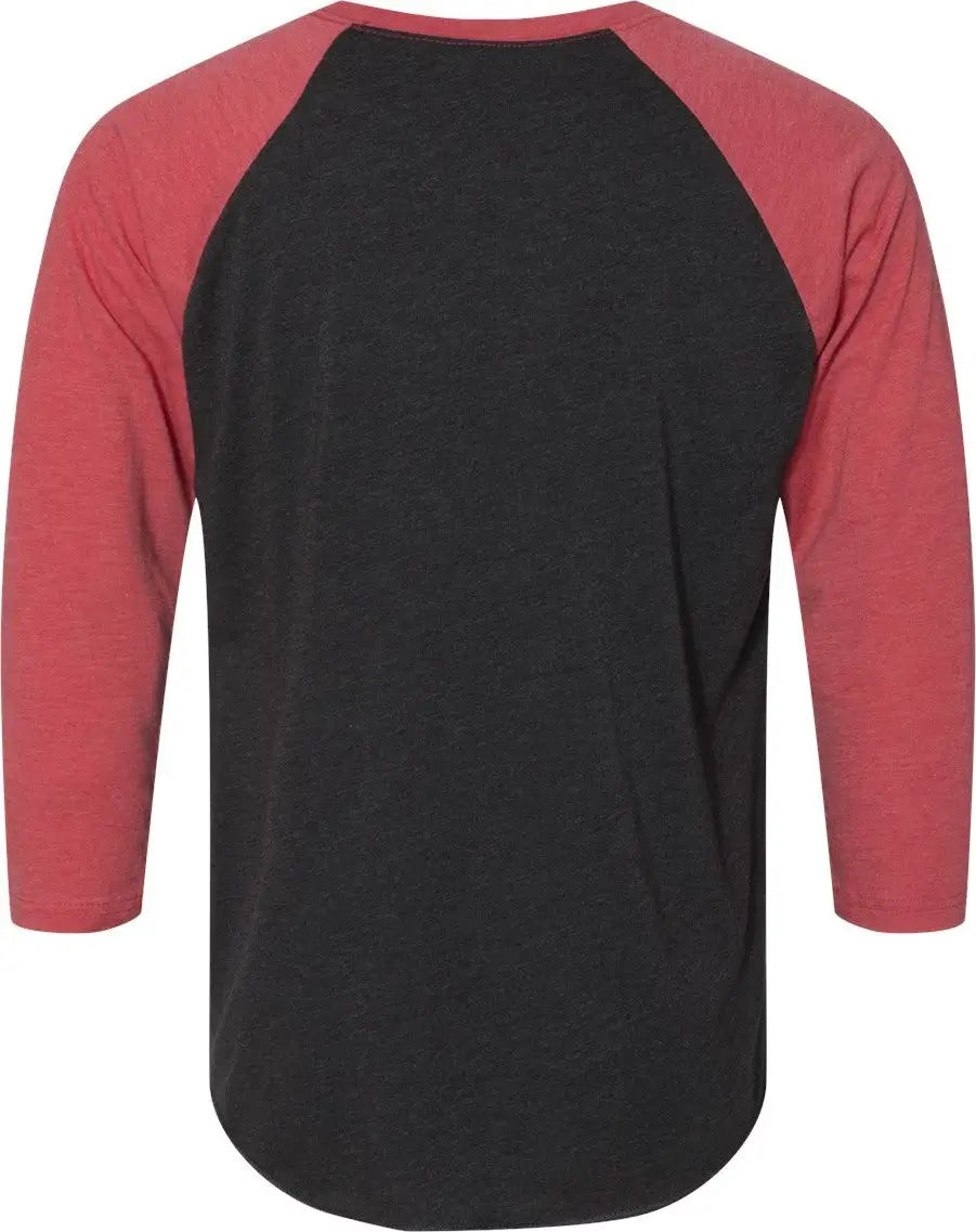 Next Level 6051 Tri-blend 3/4 Raglan T-shirt - Vintage Red - Black