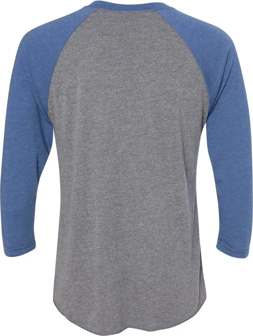 Next Level 6051 Tri-blend 3/4 Raglan T-shirt - Vintage Royal - Premium Heather