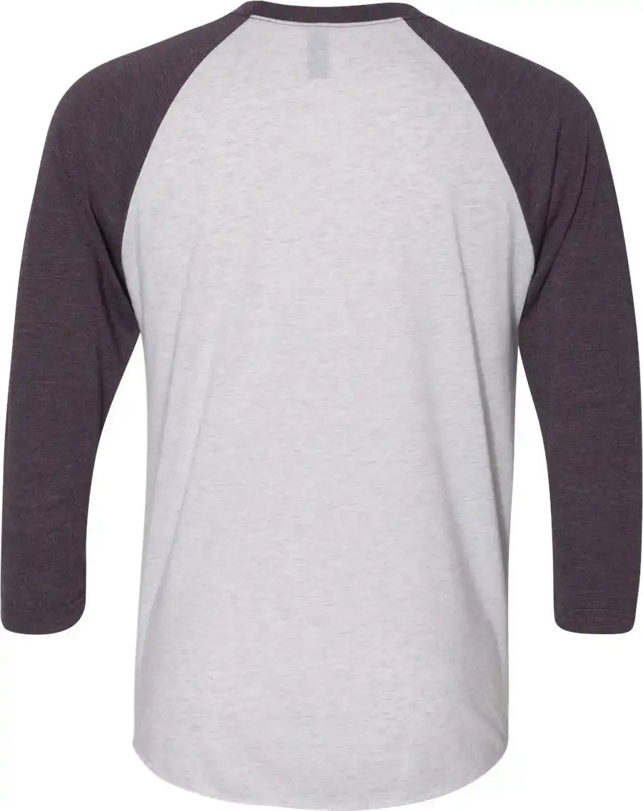 Next Level 6051 Triblend Three-quarter Raglan T-shirt - Vintage Purple Sleeves Heather White Body - Sleeves/ / Xs