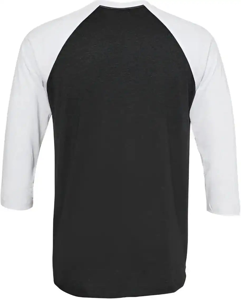 Next Level 6051 Unisex Triblend Three Quarter Sleeve Raglan Heather White Vintage Black
