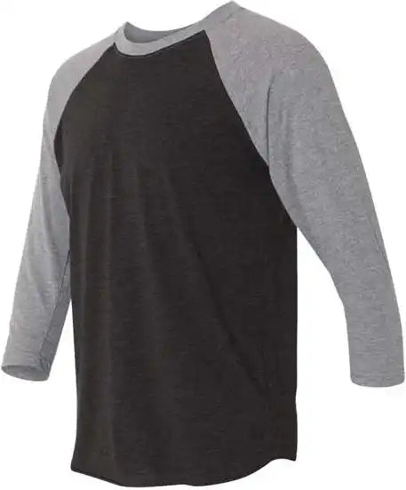 Next Level 6051 Unisex Triblend Three-quarter Sleeve Raglan - Premium Heather Sleeves Vintage Black Body