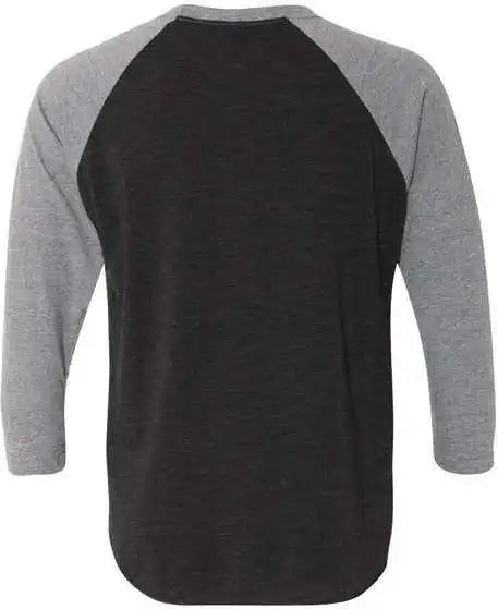 Next Level 6051 Unisex Triblend Three-quarter Sleeve Raglan - Premium Heather Sleeves Vintage Black Body