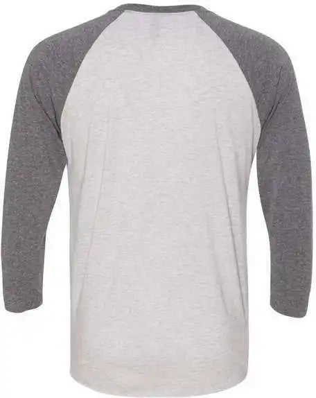 Next Level 6051 Unisex Triblend Three-quarter Sleeve Raglan - Premium Heather Sleeves White Body