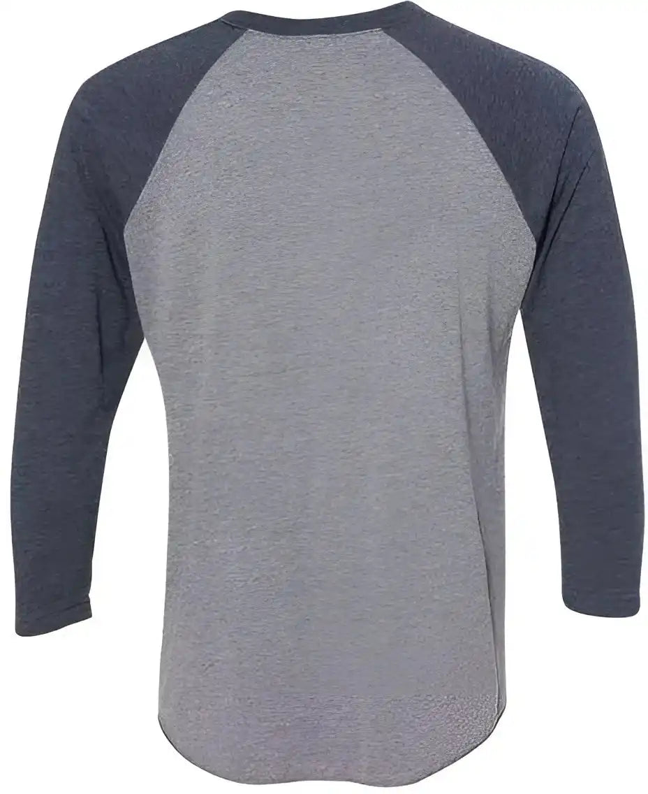 Next Level 6051 Unisex Triblend Three Quarter Sleeve Raglan Vintage Navy Sleeves Premium Heather Body