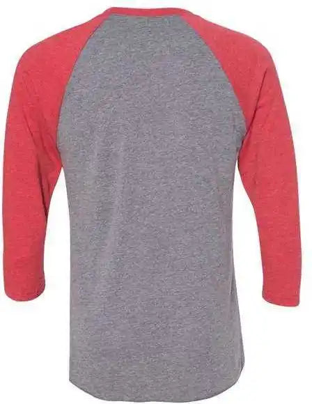 Next Level 6051 Unisex Triblend Three-quarter Sleeve Raglan - Vintage Red Sleeves Premium Heather Body