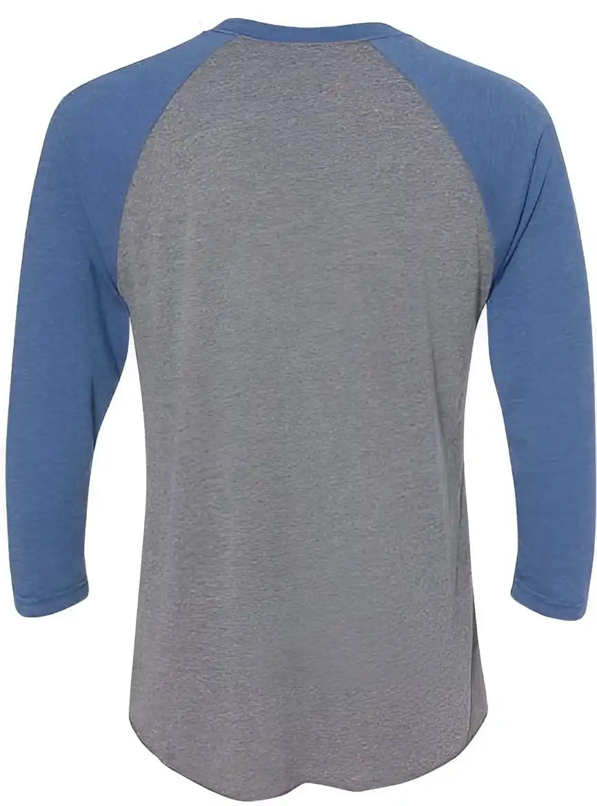 Next Level 6051 Unisex Triblend Three Quarter Sleeve Raglan Vintage Royal Sleeves Premium Heather Body