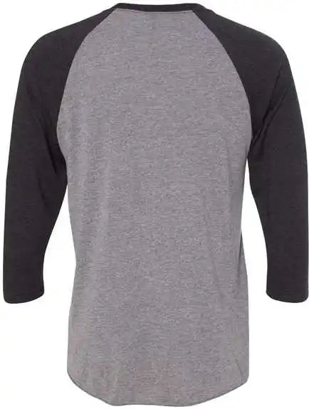 Next Level 6051 Unisex Triblend Three Quarter Sleeve Raglan Vintage Black Sleeves Premium Heather Body