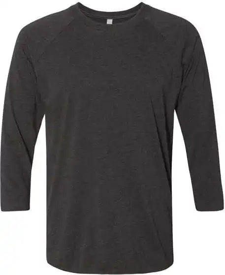 Next Level 6051 Unisex Triblend Three Quarter Sleeve Raglan Vintage Black Sleeves Body