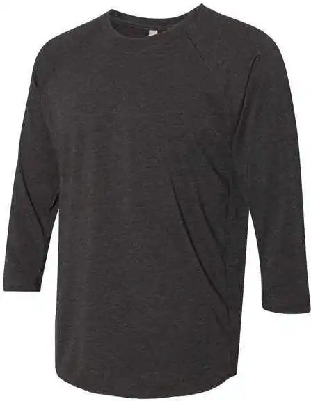 Next Level 6051 Unisex Triblend Three Quarter Sleeve Raglan Vintage Black Sleeves Body