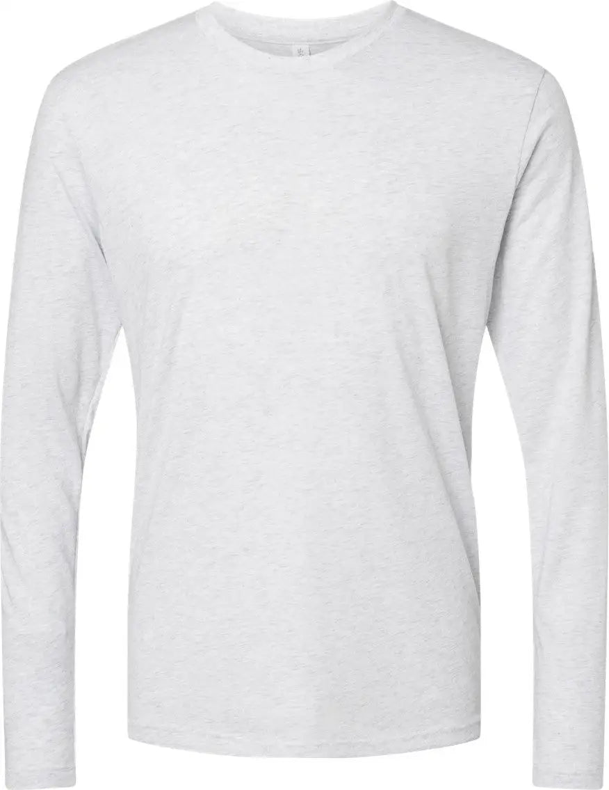Next Level 6071 Tri-blend Long Sleeve T-shirt - Heather White - Adult Xs