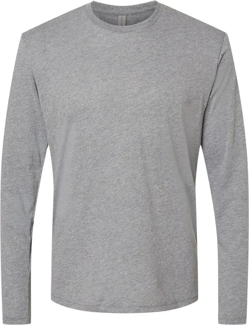 Next Level 6071 Tri-blend Long Sleeve T-shirt - Premium Heather - Gray / Adult Xs