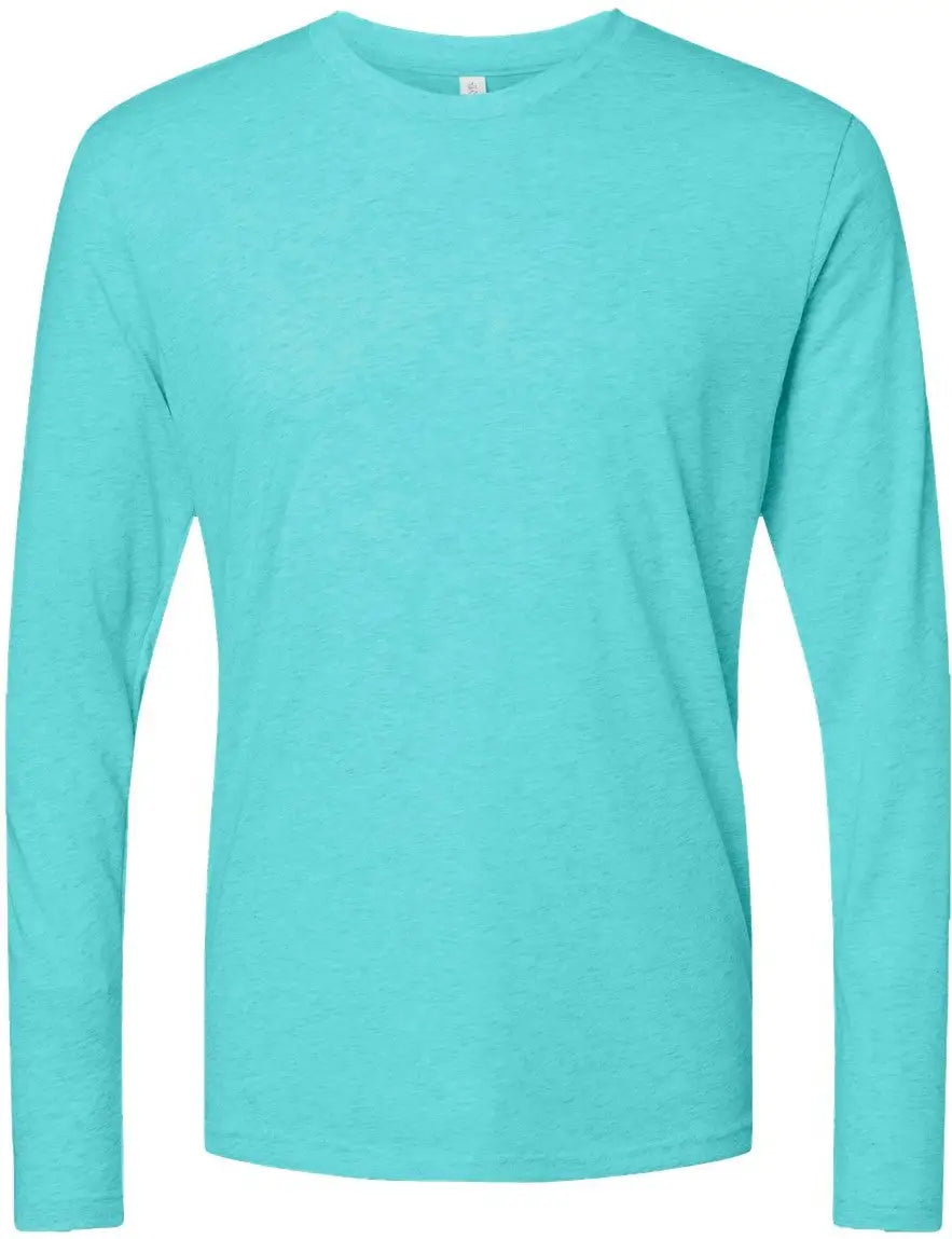 Next Level 6071 Tri-blend Long Sleeve T-shirt - Tahiti Blue - Carolina / Adult Xs