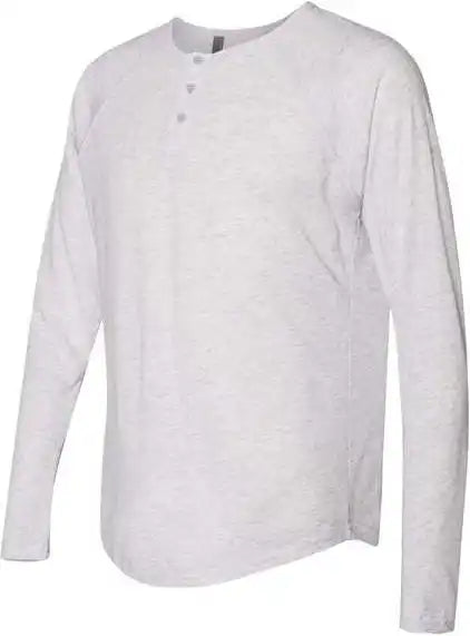 Next Level 6072 Triblend Long Sleeve Henley - Heather White