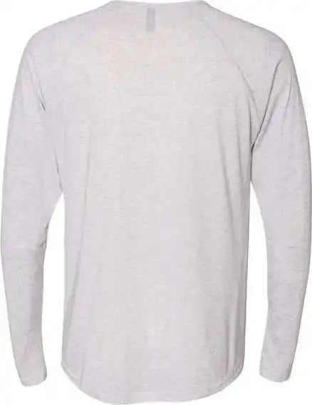 Next Level 6072 Triblend Long Sleeve Henley Heather White