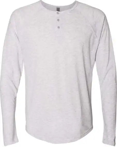 Next Level 6072 Triblend Long Sleeve Henley - Heather White