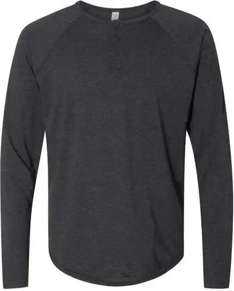 Next Level 6072 Triblend Long Sleeve Henley - Vintage Black