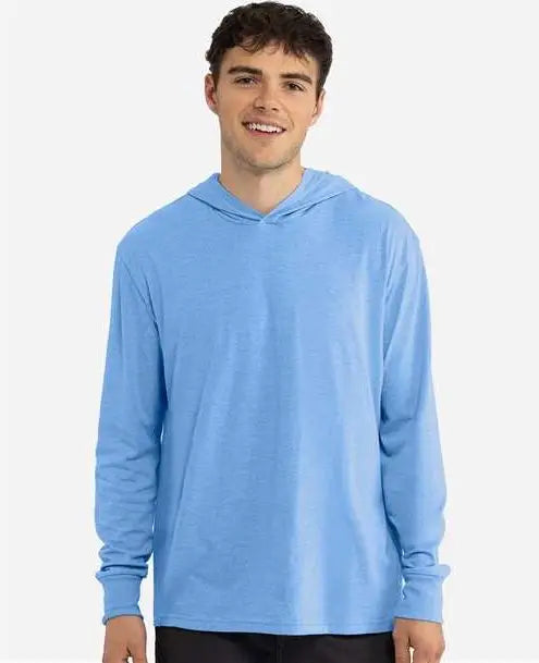 Next Level 6221 Cvc Long Sleeve Hoodie - Heather Columbia Blue - Adult Xs