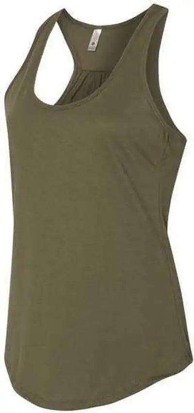 Next Level 6338 Women’s Gathered Racerback Tank - Military Green