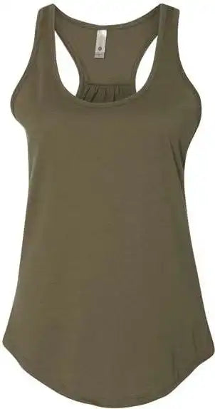 Next Level 6338 Women’s Gathered Racerback Tank - Military Green