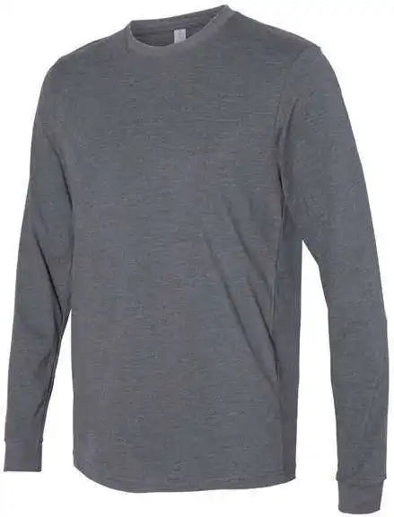 Next Level 6411 Sueded Long Sleeve Crew Heather Charcoal