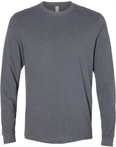 Next Level 6411 Sueded Long Sleeve Crew Heather Charcoal