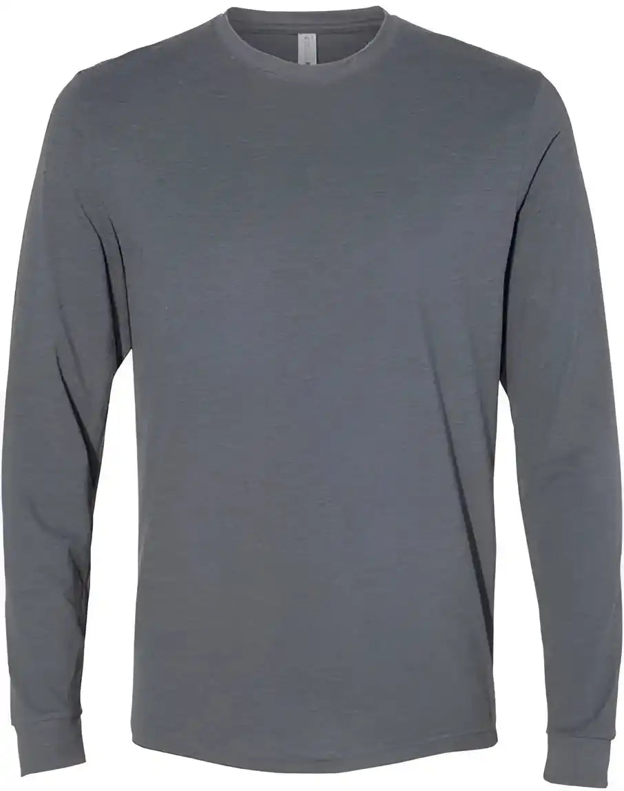 Next Level 6411 Sueded Long Sleeve Crew - Heather Charcoal