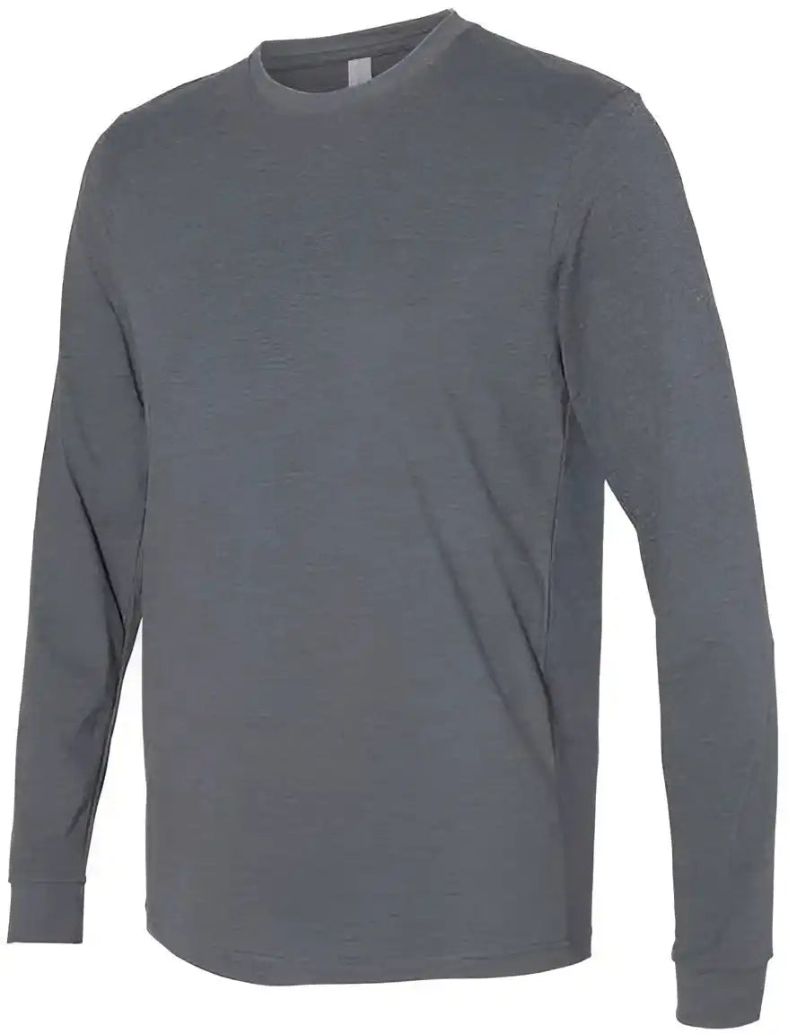 Next Level 6411 Sueded Long Sleeve Crew - Heather Charcoal
