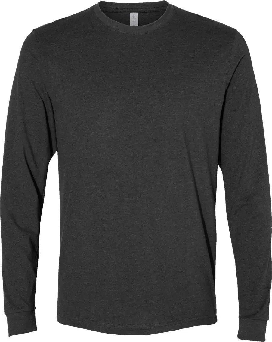 Next Level 6411 Sueded Long Sleeve T-shirt - Heather Charcoal - Dark Gray / Adult Xs