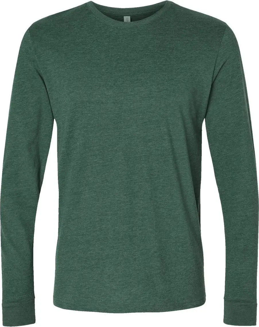 Next Level 6411 Sueded Long Sleeve T-shirt - Heather Forest Green - Adult Xs