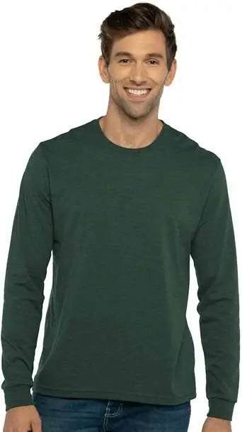 Next Level 6411 Sueded Long Sleeve T-shirt - Heather Forest Green